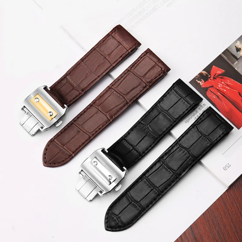 Cartier Watch Santos - عالية الجودة جلد البقر حزام ساعة