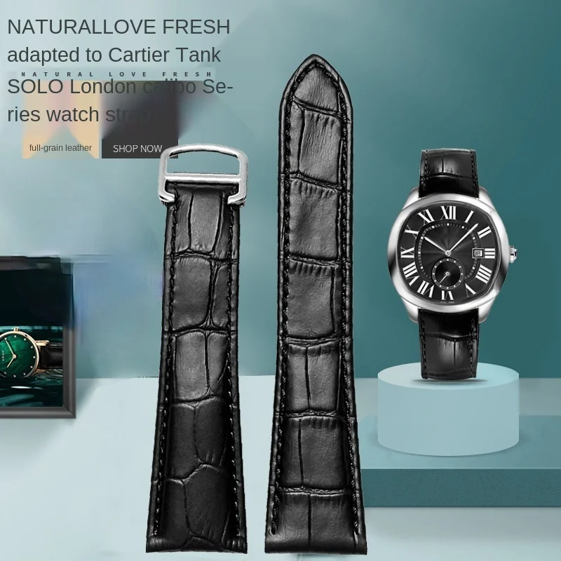 Cartier Watch Tank - حزام الساعات جلد طبيعي حزام ساعة