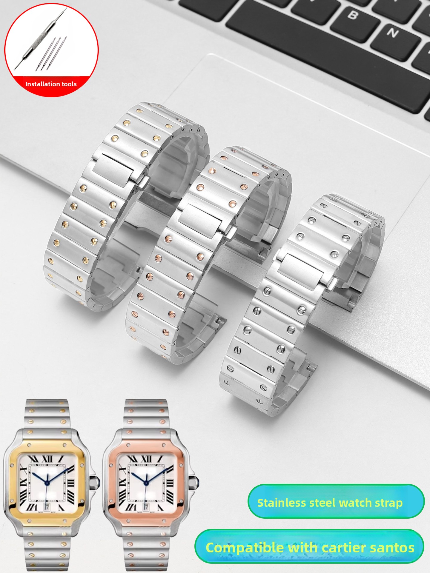 Cartier Watch Santos - مناسب لساعة كارتييه سانتوس WSSA0010/29/61/63/65 من