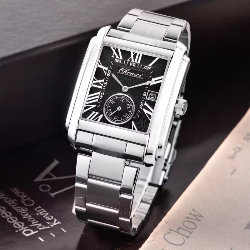ساعات كوارتز CHENXI 8216 أنيقة - مراجعة Cartier Watch Tank وسعره