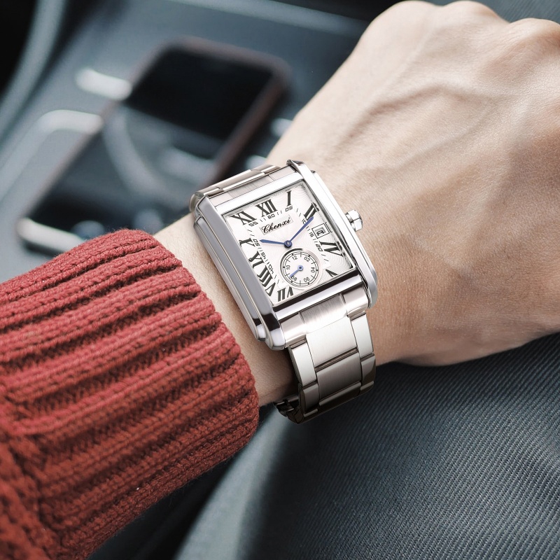 ساعات كوارتز CHENXI 8216 أنيقة - مراجعة Cartier Watch Tank وسعره