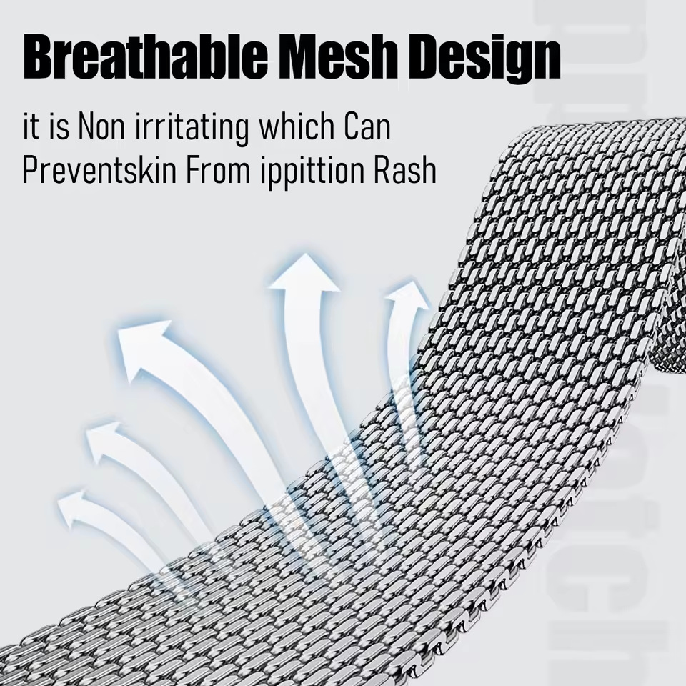 حزام شبكي معدني ميلانيزي 18/20 - مراجعة Milanese Loop Magnetic وسعره