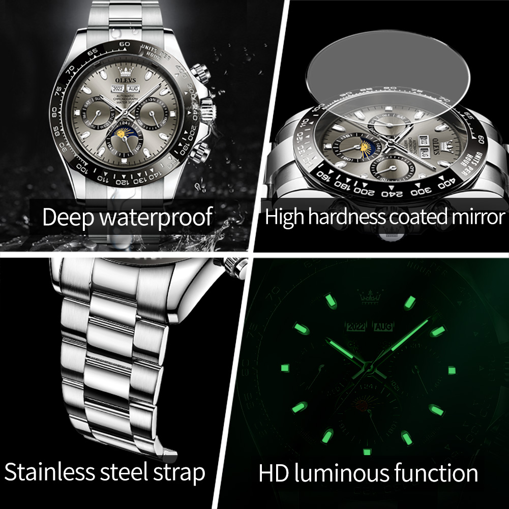 OLEVS 6654 ساعة رجالي فاخرة كر - مراجعة Seiko Watch Presage وسعره