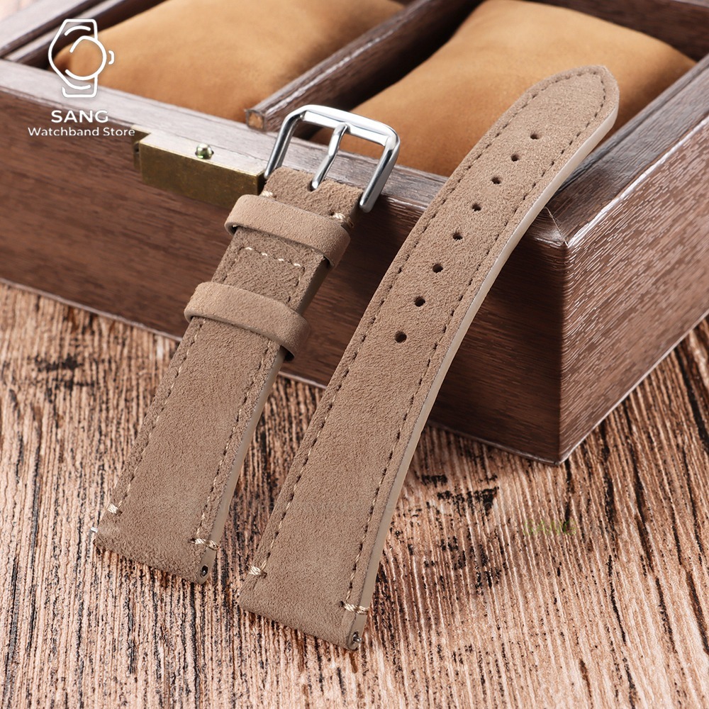 أحزمة ساعات جلدية عتيقة للرجال - مراجعة Suede Strap Watch وسعره